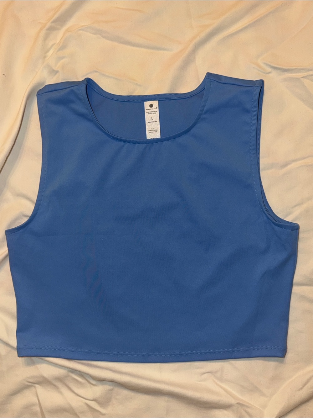 Yogalicious Blue Sleeveless Scoop Neck Crop Top